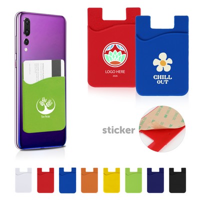 Single-layer silicone phone wallet